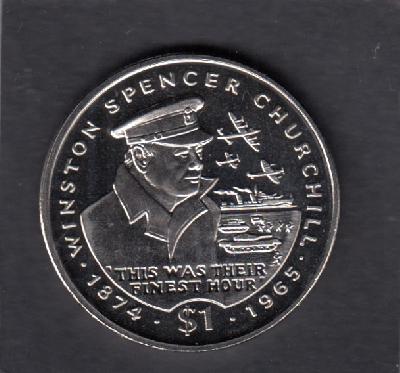 Beschrijving: 1 Dollar  WINSTON CHURCHILL SHIP